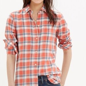 Abercrombie & Fitch Coral Plaid Shirt